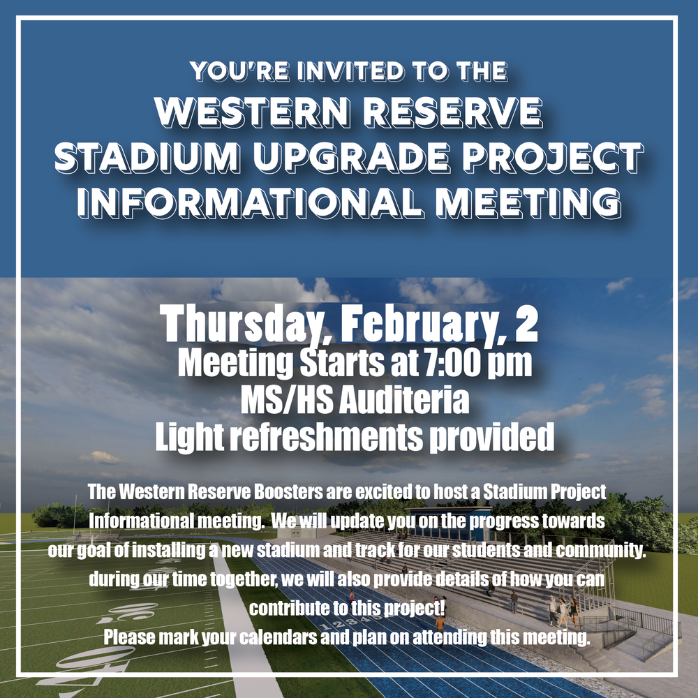 Western Reserve Stadium  and Track Informational Meeting