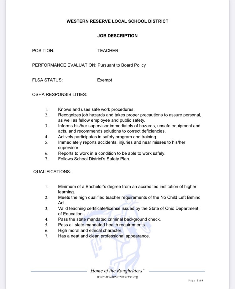 Job description