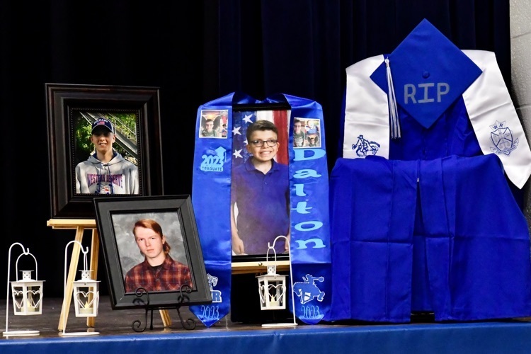 High school seniors at their Commencement ceremony.