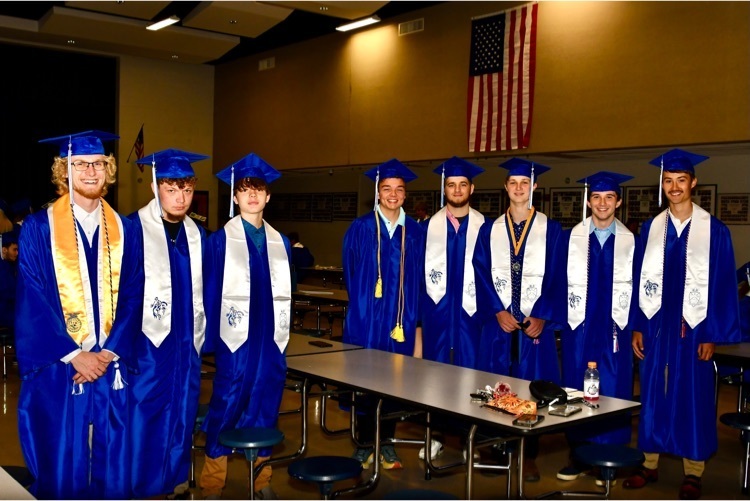 High school seniors at their Commencement ceremony .