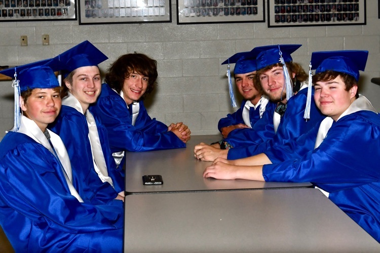 High school seniors at their Commencement ceremony.