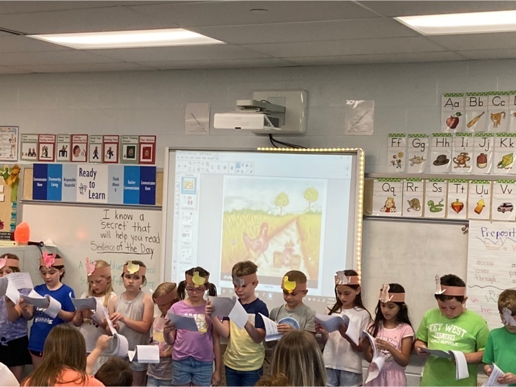 Students performing a play.