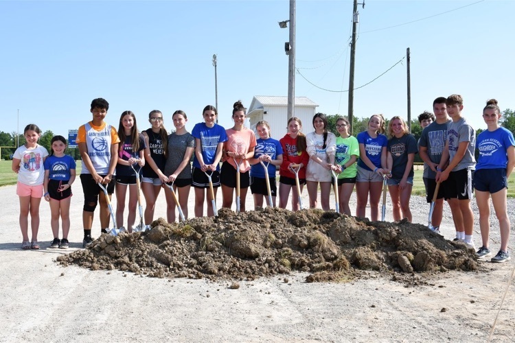 The community gathered for a ground breaking ceremony.